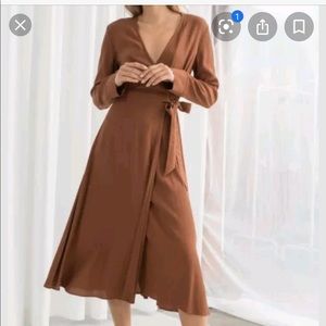Brown Andotherstories Wrap Dress